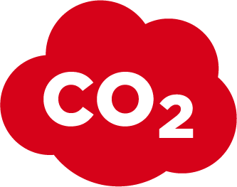 Piktogramm Der CO<sub>2</sub>-Verbrauch ist schlechter als der Durchschnitt. Piktogramm Der CO<sub>2</sub>-Verbrauch ist schlechter als der Durchschnitt.